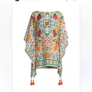 Tory Burch folkloric cotton and silk caftan in size s/p